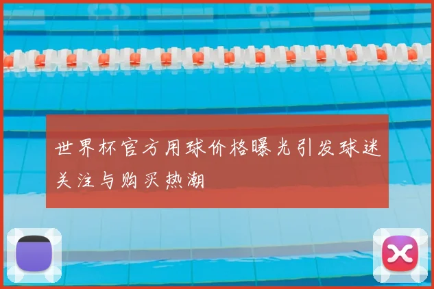 世界杯官方用球价格曝光引发球迷关注与购买热潮
